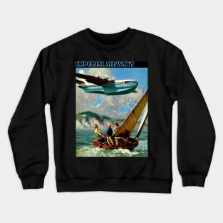 Imperial airways Vintage Travel and Tourism Fly The World Advertising Print Crewneck Sweatshirt